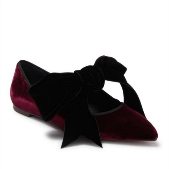 Tory Burch Bordeaux Clara Flats Red Velvet Sz 7.5 - Picture 3 of 16
